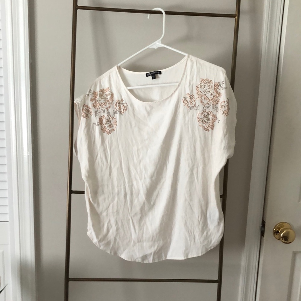 Express muscle tee metallic shoulder